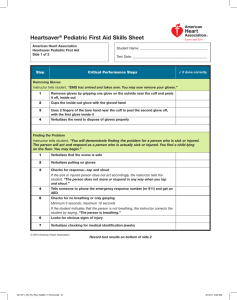 Heartsaver First Aid Skills Sheet Heartsaver Pediatric First Aid Skills Sheet