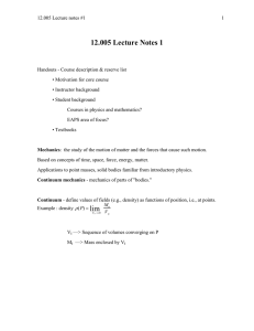 12.005 Lecture Notes 1