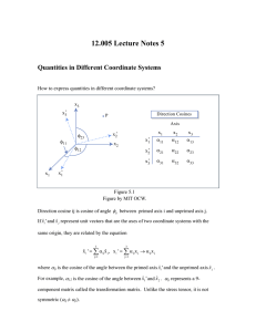 12.005 Lecture Notes 5 Quantities in Different Coordinate Systems φ