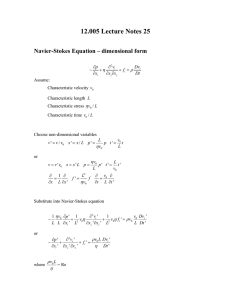 12.005 Lecture Notes 25  Navier-Stokes Equation – dimensional form η