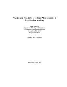 Practice and Principles of Isotopic Measurements in Organic Geochemistry