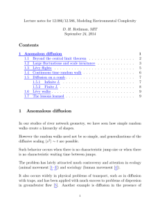 Lecture notes for 12.086/12.586, Modeling Environmental Complexity D. H. Rothman, MIT
