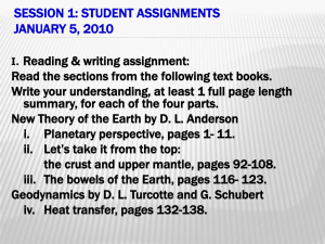 SESSION 1: STUDENT ASSIGNMENTS JANUARY 5, 2010