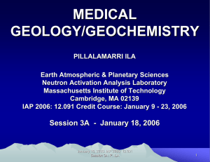 MEDICAL GEOLOGY/GEOCHEMISTRY