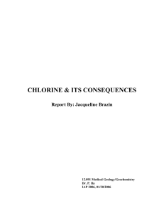 CHLORINE &amp; ITS CONSEQUENCES Report By: Jacqueline Brazin 12.091 Medical Geology/Geochemistry