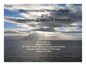 Environmental health effects and treatment of mercury exposure