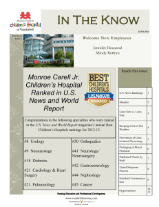 In The Know Monroe Carell Jr. Children’s Hospital Ranked in U.S.