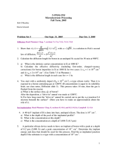 3.155J/6.152J Microelectronic Processing Fall Term, 2005 Problem Set 3