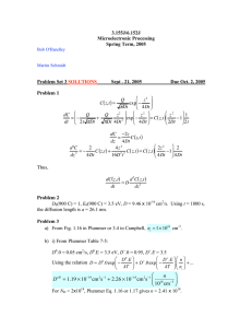 3.155J/6.152J Microelectronic Processing Spring Term, 2005 Problem Set 3