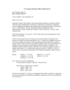 1.76 Aquatic Chemistry 2005- Problem Set #1 Due: Tuesday, Sept 27