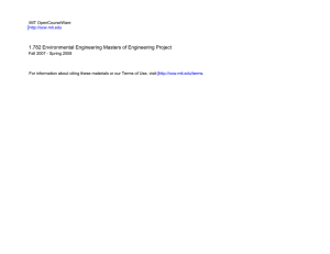 1.782 Environmental Engineering Masters of Engineering Project MIT OpenCourseWare