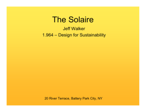 The Solaire Jeff Walker 1.964 – Design for Sustainability