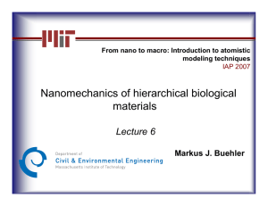 xxx Nanomechanics of hierarchical biological materials Lecture 6