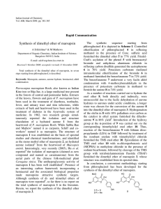 Synthesis of dimethyl ether of marsupsin Rapid Communication The synthetic