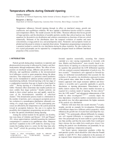 Temperature effects during Ostwald ripening Giridhar Madras Benjamin J. McCoy *