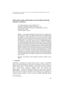 Hydrocarbon chain conformation in an intercalated surfactant monolayer and bilayer