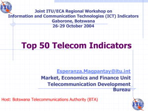 Joint ITU/ECA Regional Workshop on Information and Communication Technologies (ICT) Indicators