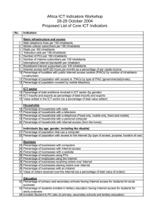 Africa ICT Indicators Workshop 28-29 October 2004