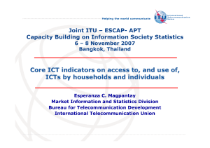 Core ICT indicators on access to, and use of,
