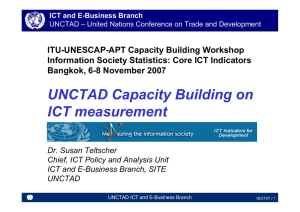 ITU-UNESCAP-APT Capacity Building Workshop Information Society Statistics: Core ICT Indicators