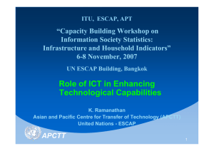 “Capacity Building Workshop on Information Society Statistics: Infrastructure and Household Indicators”