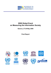 2008 Global Event on Measuring the Information Society Geneva, 27-29 May 2008