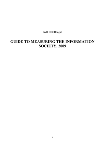 GUIDE TO MEASURING THE INFORMATION SOCIETY, 2009 &lt;add OECD logo&gt;