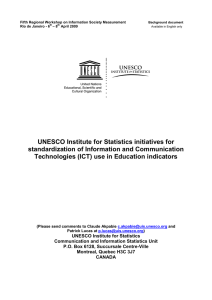 UNESCO Institute for Statistics initiatives for standardization of Information and Communication