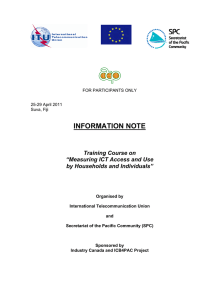 INFORMATION NOTE Training Course on “Measuring ICT Access and Use