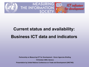 Current status and availability: Business ICT data and indicators