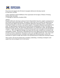 Perceived social support and self-esteem in pregnant adolescents choosing to... by Nada Derry Scofield