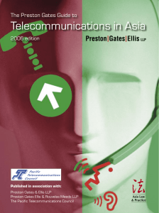 Telecommunications in Asia The Preston Gates Guide to 2006 edition