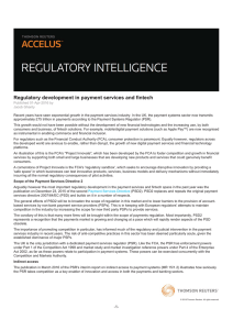 Regulatory development in payment services and fintech