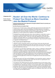 Rockin' all Over the World: Continue to Join the Madrid Protocol