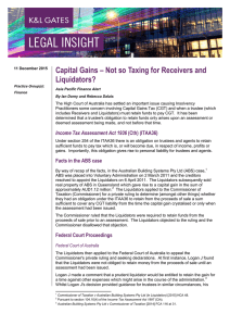 Capital Gains – Not so Taxing for Receivers and Liquidators?