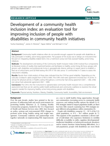 Development of a community health inclusion index: an evaluation tool for