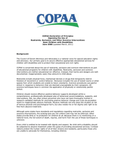 COPAA Declaration of Principles Opposing the Use of