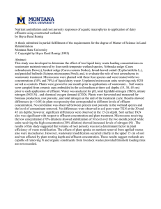 Nutrient assimilation and root porosity responses of aquatic macrophytes to... effluents using constructed wetlands