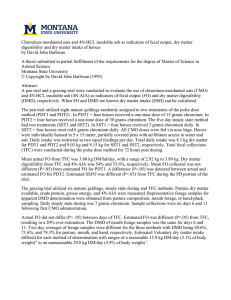 Chromium-mordanted oats and 4N-HCL insoluble ash as indicators of fecal... digestibility and dry matter intake of horses