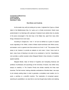 Constantinos Melachrinos Creative Spark Essay III/Draft III December 5, 2004