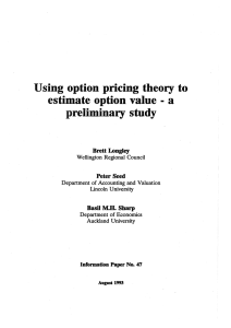 Using option pricing theory to estimate option value - a preliminary study Brett