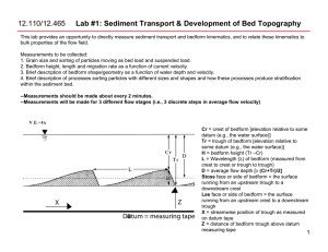 Lab #1: Sediment Transport &amp; Development of Bed Topography