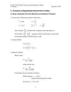 V.  Evolution of Depositional Alluvial River Profiles