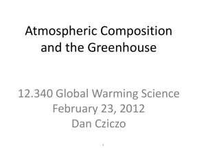 Atmospheric Composition and the Greenhouse  12.340 Global Warming Science