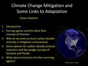 Climate Change Mitigation and Some Links to Adaptation