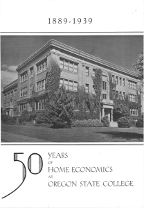 1889-1939 HOME ECONOMICS OREGOI\ STATE COIIILEGE YEARS