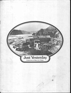 Just Yesterday A brief story of West Linn, Oregon