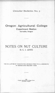 Oregon Agricultural College NOTES ON NUT CULTURE Circular Bulletin No. 3 Experiment Station