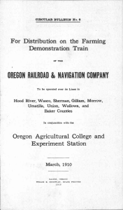 For Distribution on the Farming Demonstration Train Experiment Station Oregon Agricultural College and