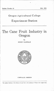 The Cane Fruit Industry in Oregon Experiment Station Oregon Agricultural College